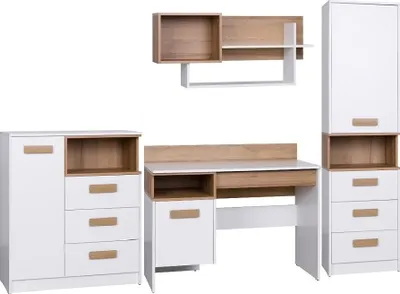 Produktbild von Marmex Grant SET 02 - Kommode, Schreibtisch, Wandregal, Standregal