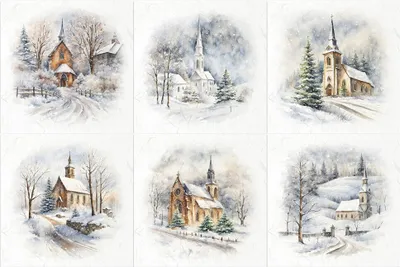 Immagine prodotto di Set di carta per scrapbooking reisfeld - ITD - RSM134 Chiesa d'inverno
