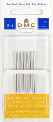 Produktbild von DMC Sticknadel für Kreuzstickerei, abgerundete Spitze, 6 Stk, Größe 24