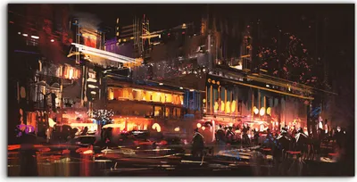 Produktbild von Coloray Acrylbild 100x50  Wandbild Acrylbilder Foto Malerei der Einkaufs Straße Stadt