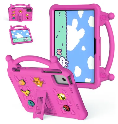 Produktbild von Kinder Hülle für Lenovo Idea Tab 11 2025 Tablethülle aus EVA, Stoßfest mit Griff und Aufstellfunktion Rosa