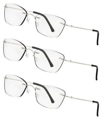 Produktbild von LEXXOO - Rahmenloses 3 Pack Lesebrille in Schwarz-Weiss +2,5 Dioptrien - Klare Sicht dank hochwertiger Gläser – Leichtes und modernes Design - Fertiglesebrille für angenehmes Lesen und Arbeiten
