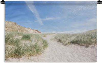 Produktbild von MuchoWow® Wandteppich Wandbehang Strand - Düne - Gras 90x60 cm Tapisserie Dekoration Wandtuch - Wandskulpturen - Bildteppich