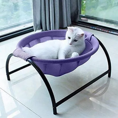 Imagen del producto de Cama para gatos Famanu, transpirable, color lila