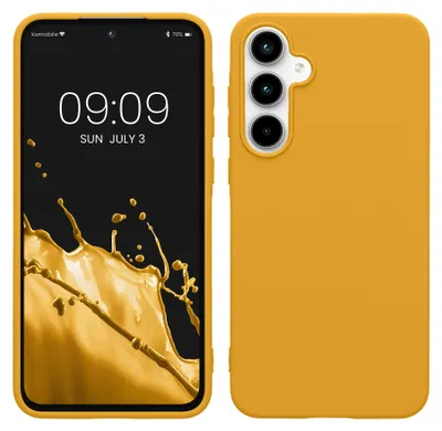 Produktbild von kwmobile Handyhülle für Samsung Galaxy A55 5G Hülle - TPU Case - Kabelloses Laden - Schutzhülle Cover in Honiggelb