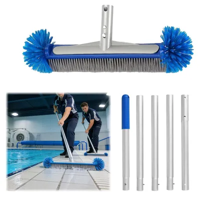 Immagine prodotto di Solidchoice - Spazzola per piscina con setole semicircolari e manico telescopico