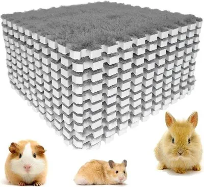 Produktbild von Set aus 10 Wasbare Cavia Kissen, Weiche und Warme Tiermatte für Kaninchen, Wiederverwendbare Decken für Cavia's und Nagetiere, 30 x 30 cm