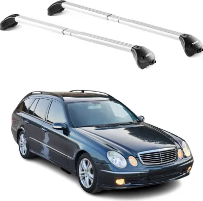 Image de Barres de toit pour Mercedes Classe E Break 2003-2009 Gris Argenté 2 pièces ABE