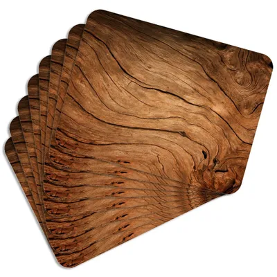 Produktbild von MG Design Set aus 8 Kork-Platzsets - Wood 1 - 30 x 40 cm - hitzebeständig & abwischbar, mit Korkrückseite
