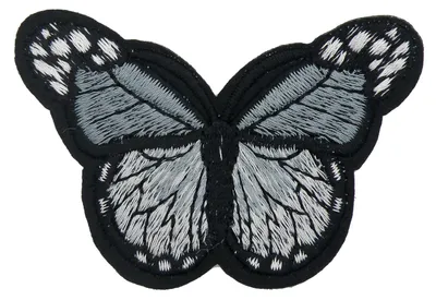 Produktbild von 1 Schmetterling Aufbügler, Applikation, 48x70mm, freie Farbwahl, Farbe:dunkelgrau-hellgrau