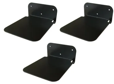 Schwebende Bücherregale, 3er-Set, Metall, Wandmontage, schwarz