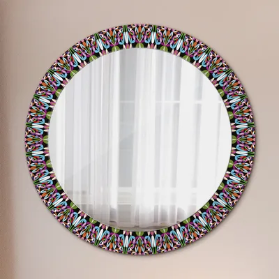 Produktbild von Ø70cm Modern Spiegel - Wandspiegel Wandmontage- Schlafzimmer - psychodelisch mandala muster