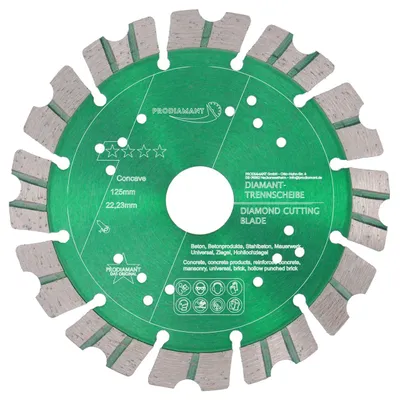 Zdjęcie produktu dla PRODIAMANT Diamentowa tarcza tnąca 125 mm do kamienia, betonu Turbo Concave