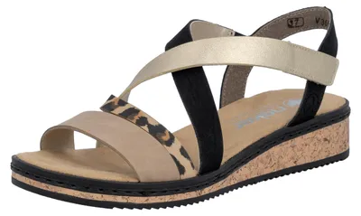 Produktbild von Rieker Schuhe Damen Keil Sandaletten Sandalen V3663, Größe:41 EU, Farbe:Beige Größe: 41 Weite: Normal