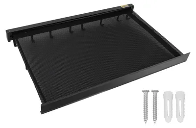 Produktbild von Balkon-Wäscheständer zur Wandmontage mit Netzoberfläche, zusammenklappbar, ausziehbar, 60 cm, Schwarz