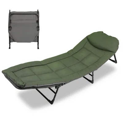 Immagine prodotto di Jiubiaz Karpfenliege Campingliege Campingbett Pesca Angelliege Sedia da letto 200x64x32cm