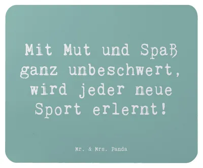 Produktbild von Mr. & Mrs. Panda Mauspad Spruch Neue Sportart versuchen - Meeresbrise - Geschenk, positive Energie, Trost, pc, Abenteuer, laptop, Zuversicht, Herausforderungen, Mouse Pad