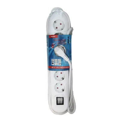 Produktbild von SCANPART 2482522625, 5 m, Drinnen, Weiß, 6 AC-Ausgänge, 250 V, 3500 W