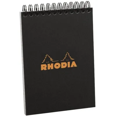Zdjęcie produktu dla RHODIA 135009C RHODIA Spiralnotizblock No. 13, DIN A6, kariert, schwarz