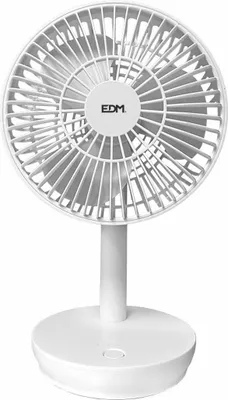 Produktbild von Tischventilator EDM 33501 Weiß 5 W 4 W 16,5 x 18,5 cm 17 x 13 x 26 cm Wiederaufladbar USB