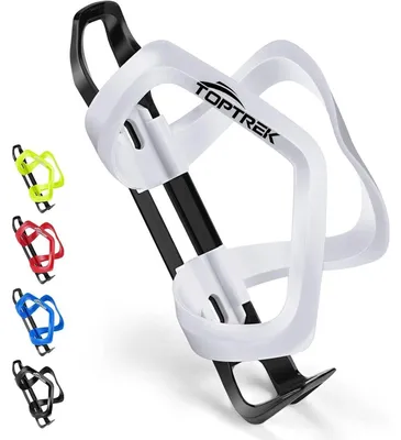 Productafbeelding van Fietshouder voor flessen, geschikt voor mountainbikes en racefietsen, met bevestiging via schroeven, kleur: wit