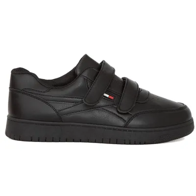 Produktbild von Herren Sneaker Klettverschluss Sportschuhe Kunstleder Turnschuhe Menos Schwarz Gr.47