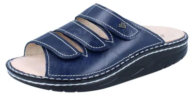 Productafbeelding van Finn Comfort Andros, dames, heren, uni, slipper, blauw, leer, NIEUW - Dameschoenen, slipper/zehentrenner, blauw, leer (Venetië)