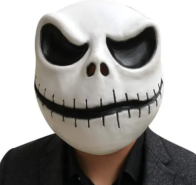 Produktbild von Maske, Nightmare Before Christmas, Totenkopf-Skelett, Latex-Maske, Kürbiskönig, Halloween-Kostüm-Requisiten für Erwachsene