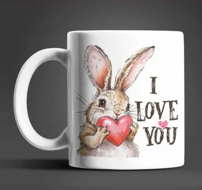 Produktbild von Hase Bunny I Love You Valentinstag Kaffeetasse Teetasse Tasse Geschenkidee