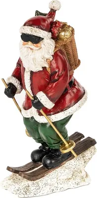 Produktbild von Goodwill Weihnachtsmann Skifahren Rot-Grün 17 cm