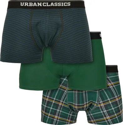 Immagine prodotto di Urban Classics Uomo Boxer 3-Pack dgrn plaidaop+btlgrn/dblu+dgrn - S