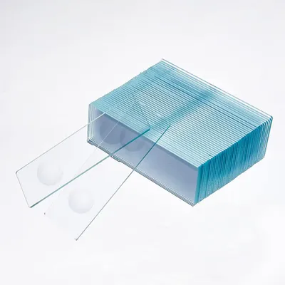 Mikroskop-Objektträger, 20 Stück, doppelt konkav, 76,5x25 mm, Glas