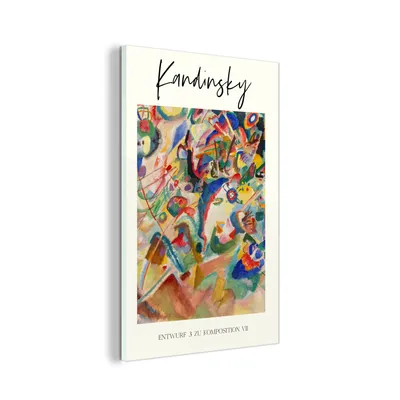 Obrázok produktu pre MuchoWow® Sklenené obrazy - Obrazy na stenu - Foto na skle Maľba - Wassily Kandinsky - Starí majstri 60x90cm Nástenná dekorácia zo skla - akrylový sklenený