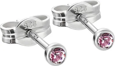 Produktbild von Paar Ohrstecker Silber 925er 2,50mm Lavendel Zirkonia Damen Herren Kinder 6535