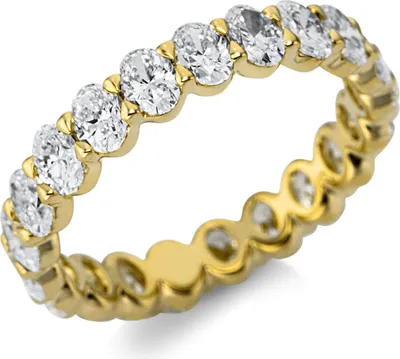 Produktbild von Memoire Ring aus 750 Gelbgold 21 Diamanten Oval-Schliff 3,15ct TW-SI B:4,8mm Innenumfang 54mm  Ø17.2mm
