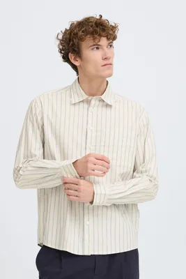Produktbild von Casual Friday CFZAN Herren Hemd Langarmhemd Freizeithemd 100% Baumwolle Relaxed Fit