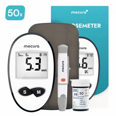 Mecura Glucosemeter Startpakket met Prikpen – afbeelding 1