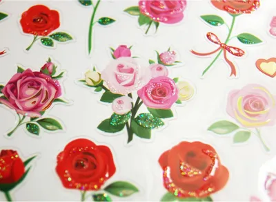Immagine prodotto di Adesivi - Rose - Oro e glitter