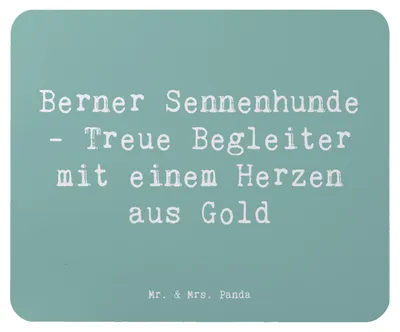 Produktbild von Mr. & Mrs. Panda Mauspad Spruch Berner Sennenhund Herz - Meeresbrise - Geschenk, Hundetraining, Hund, pc, Mouse Pad, treuer Begleiter, Treue, computermatte, laptop, Hunde