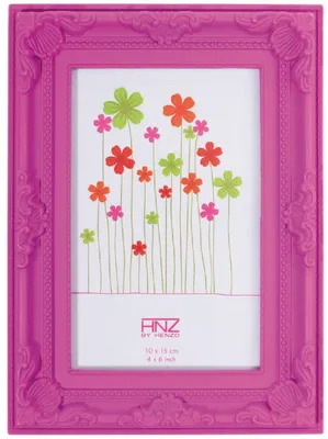 Zdjęcie produktu dla Plastikowa ramka na zdjęcia Henzo Colour Barock, różowa, 20 x 30 cm, przezroczyste szkło z passe-partout
