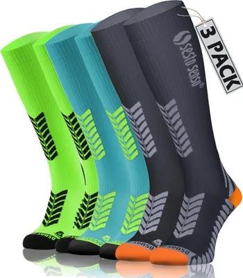 Produktbild von Sesto Senso Sportliche Kniestrümpfe Uni Hohe Atmungsaktive Sportsocken Farbenmix 35-38 - 3er-Pack