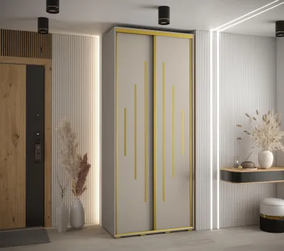 Produktbild von Kleiderschrank INDIRA 12 - 120/45 cm, Kaschmir/Gold