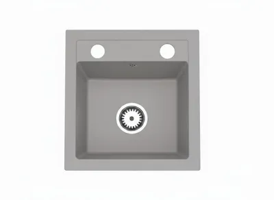 Produktbild von Faizee Home | Compact Granitspüle Grau 41 x 44 cm – Einbauspüle aus Granit für moderne Küchen | 170 mm Tiefe | Spülbecken für Unterschrank