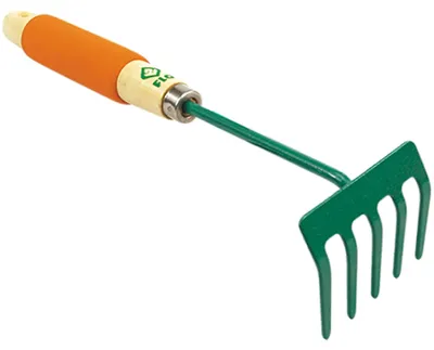 Produktbild von Kleiner Stahl Handrechen mit 5 Zinken, 30 cm Länge, 8,5 cm Arbeitsbreite