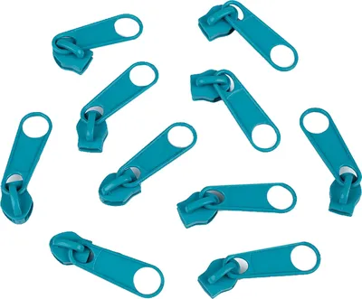 10 Reißverschluss Zipper für Endlosreißverschluss, 3mm, aquablau