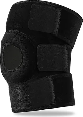 Produktbild von Kniestabilisator, Elastische Kniestütze, Kniegelenksorthese, Kniebandage | Universal, Unisex, 56x21 cm, Schwarz, Neopren