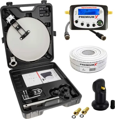 Produktbild von PremiumX Camping SAT Anlage Single LNB 10m Kabel F-Stecker Sat-Finder Koffer