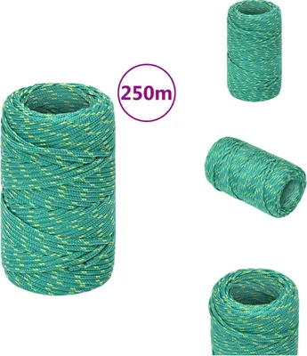 Zdjęcie produktu dla vidaXL Lina do łodzi zielona 2 mm 250 m polipropylen - Liny
