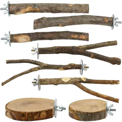 Imagen del producto de Perchas para pájaros hechas de madera natural