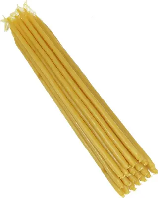 Produktbild von 2x 101g (ca. 20 St.) Kerzen 100% Bienenwachs L: 19cm Handarbeit Griechenland